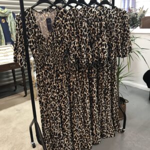 Leopard Print Ruched Waist Dress