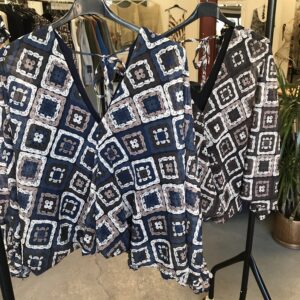 Geometric Batwing Bubble Hem Top