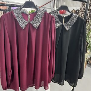 Sequin Collar Blouse